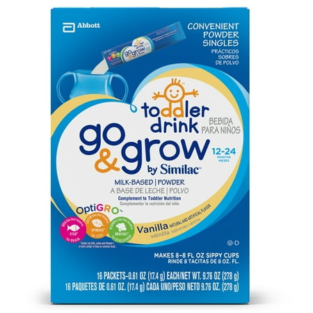 Go & Grow by Similac Milk-Based Toddler Drink, Vanilla, Powder, 0.61 oz (Pack of