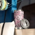 thumbnail image 3 of 20oz Tumbler with Lid and Straw Stainless Pink Cherry Blossom Steel Vacuum Insulated Water Coffee Tumbler Cup, Double Wall Vacuum Insulated Travel Mug Reusable Tumblers for Ice Drinks, Hot Beverage, 3 of 7