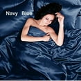 thumbnail image 3 of WONESION Satin Sheet Set 4 Piece Hotel Soft Sikly Deep Pocket Bed Sheets,Queen,Navy blue, 3 of 5