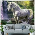 thumbnail image 4 of Nawypu  Fairy Tale World Tapestry Unicorn Tapestry Wall Hanging Magical Forest Tapestry Fantasy Animals Rainbow Waterfall Tapestries Hanging for Bedroom Decor Living Room (Multi), 4 of 6