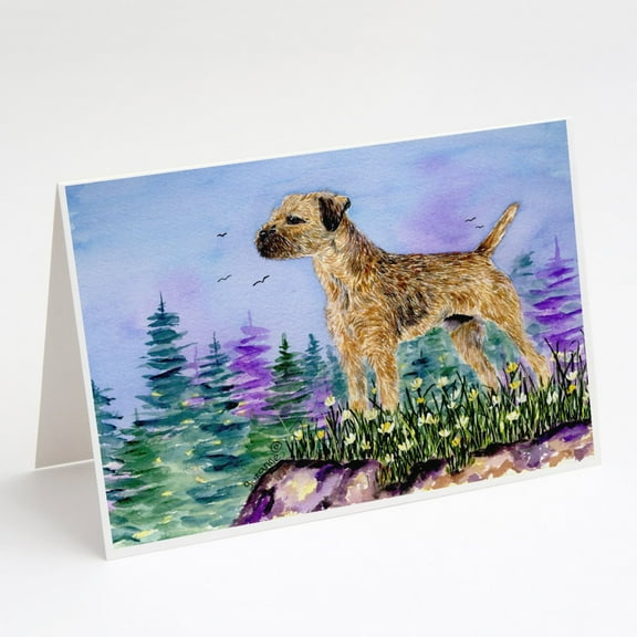 Border Terrier Greeting Cards and Envelopes Pack of 8