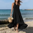 thumbnail image 6 of ClodeEU Women's V Neck Sleeveless Maxi Dress with Pockets,Casual Loose Flowy Summer Swing Dress Black,Women's Plus L, 6 of 9