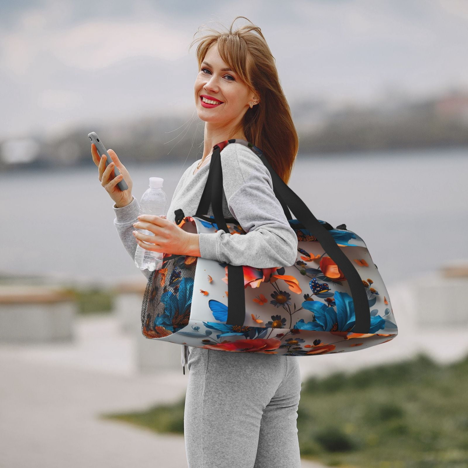 Fuzoiu 3D Butterfly Print Travel Duffle Bag,Carry On Tote Bags,Duffel Bag,Sport Gym Bag, Hospital Bag for Labor and Delivery, Overnight Bag,Luggage Bag