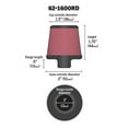thumbnail image 4 of K & N Filters Crankcase Breather Filter 62-1600RD Clamp On With 3/8 Inch Inside Diameter Flange; 2 Inch Outside Diameter; 1-3/4 Inch Height; Red Filter; Metal Top Style; Without Deflector Shield, 4 of 4