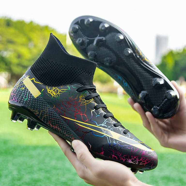 Men’s Soccer Shoes Professional Football Shoes for Big Kids Spikes Football  Boots Athletic Sneakers Breathable Youth Competition Hightop Soccer Cleats