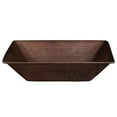 thumbnail image 1 of Premier Copper Products VREC17WDB 17 in. Rectangle Wired Rim Vessel Hammered Copper Sink - Oil Rubbed Bronze, 1 of 1