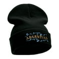 thumbnail image 4 of Argentina Embellishment Embroidered 12 Inch Long Knitted Beanie - Black OSFM, 4 of 5