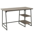thumbnail image 3 of Pemberly Row Wood Reversible Stepped Tier Shelf Desk in Oak/Gunmetal Gray, 3 of 11