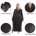 thumbnail image 5 of Oksun Womens Zip up Bathrobes Long Plush Fleece Warm Dressing Robe Gray M, 5 of 6