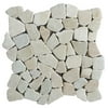 Rainforest White Stone Mosaic Pebble Floor and Wall Tile 12" x12" (5.0 Sq. ft. / Case)
