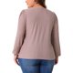thumbnail image 3 of Camisas elegantes de ojo de perdiz de manga larga con escote cuadrado para mujeres de tallas grandes Agnes Orinda 1X Rosa oscuro, 3 of 6