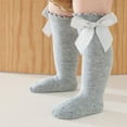 thumbnail image 4 of Baby Knee High Socks Kids Girls Anti Slip Ribbons Bow Long Socks Stockings Toddler School Sock for 3-5Years, 4 of 6