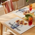 thumbnail image 4 of Sunflower Placemats Set of 8 Yellow Wildflower Garden Motifs Watercolor Place Mats Indoor Wipeable Table Mats Washable Cloth Dining Table Placemats for Kitchen Holiday Party Home Decor 13x19 Inch, 4 of 9