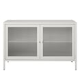 thumbnail image 3 of Systembuild Evolution Ashbury Heights 2 Door Storage Cabinet-Fluted Glass Metal Locker, Soft White, 3 of 15