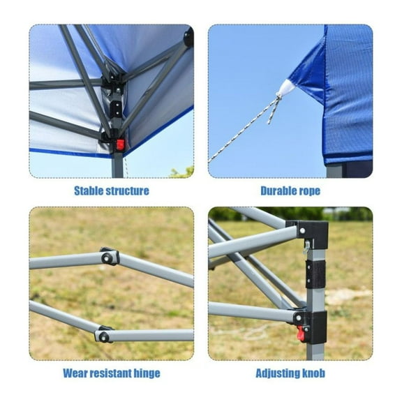 8x8 FT Pop-up Canopy Tent, Portable Outdoor Shade Shelter with Roller Bag & Sandbags