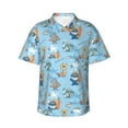 thumbnail image 1 of Bingfone Cute Animals Surfers for Men's Short Sleeve Button Down Shirts Hawaiian Beach Shirt,Medium, 1 of 7
