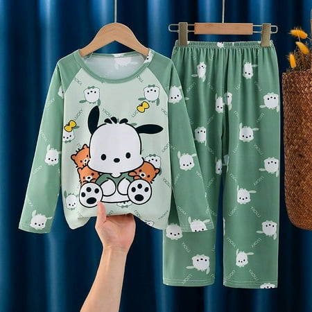 

Sanrio Pochacco Children Pajamas Cute Anime Kuromi My Melody Girls Boys Hello Kitty Sleepwear Spring Summer Home Suit Gifts