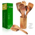 thumbnail image 1 of ​9-Piece Wooden Spoons for Cooking-Comfort-Grip Wooden Utensils for Cooking-Smooth Finish Wooden Cooking Utensils with Utensils Holder-Wooden Kitchen Utensil Set with Spoon Rest & Hooks, 1 of 6