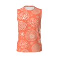 thumbnail image 6 of Lsque Beautiful Corals Print Men's Cotton Blend Sleeveless Muscle Shirts (S-3XL)- Moisture Wicking, Odor Protection, UPF 30+,Small, 6 of 8