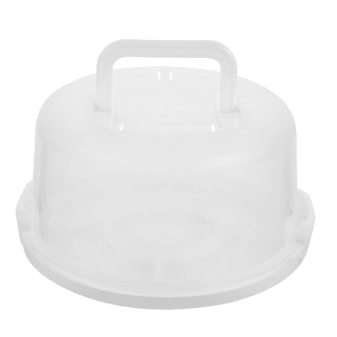Box Portable Cake Muffin Carrier Clear Container with Lid Round Holder Bread Storage