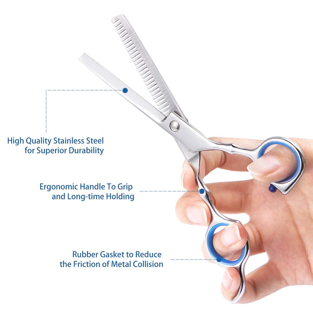 RZVNMKO Hair Cutting Scissors Set Stainless Steel Haircut Scissors with Haircut Scissor,Thinning Scissor,Comb,Clip,Shears Barber Scissors Kit for Home Salon