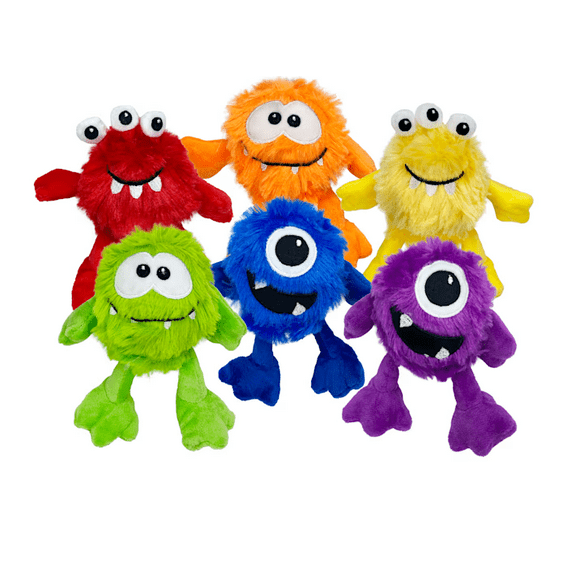 Multipet Minipet Plush Monster Dog Toy 5" - 1 Piece Assorted