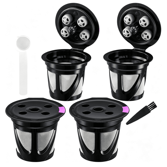 BPPEG Reusable K Cups for Supreme and K-Supreme Plus, 4 Pack Refillable Kcup Compatible with K Slim K-Duo Coffee Maker - MultiStream Technology Coffee Pods Filter