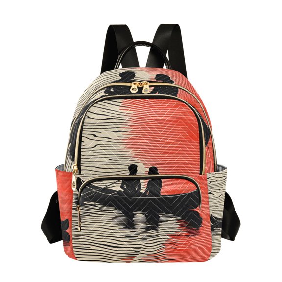 FORMRS Mini Backpack Purse for Women Quilted Travel Daypack Casual Shoulder Bag, Illusionary Boat