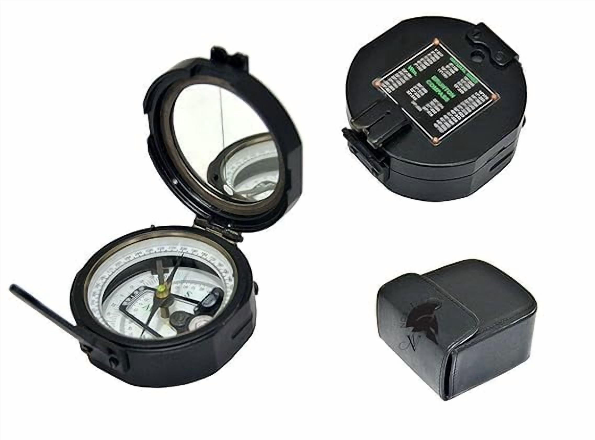 Brass Brunton Geological Compass – Black, Compass for Outdoor Navigation and Surveying