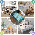 thumbnail image 5 of Blue Marble Gold Wave Pattern Rectangle Tablecloth 60"x120",Waterproof Polyester Rectangle Table Cloth, Wipeable Spillproof Polyester Tablecloth for Dining, Camping, Indoor and Outdoor, 5 of 6