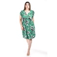 thumbnail image 4 of Vestido floreado cintura smock Roman Fashion /Tallas Extras, 8867X (Verde flores) verde 42, 4 of 5