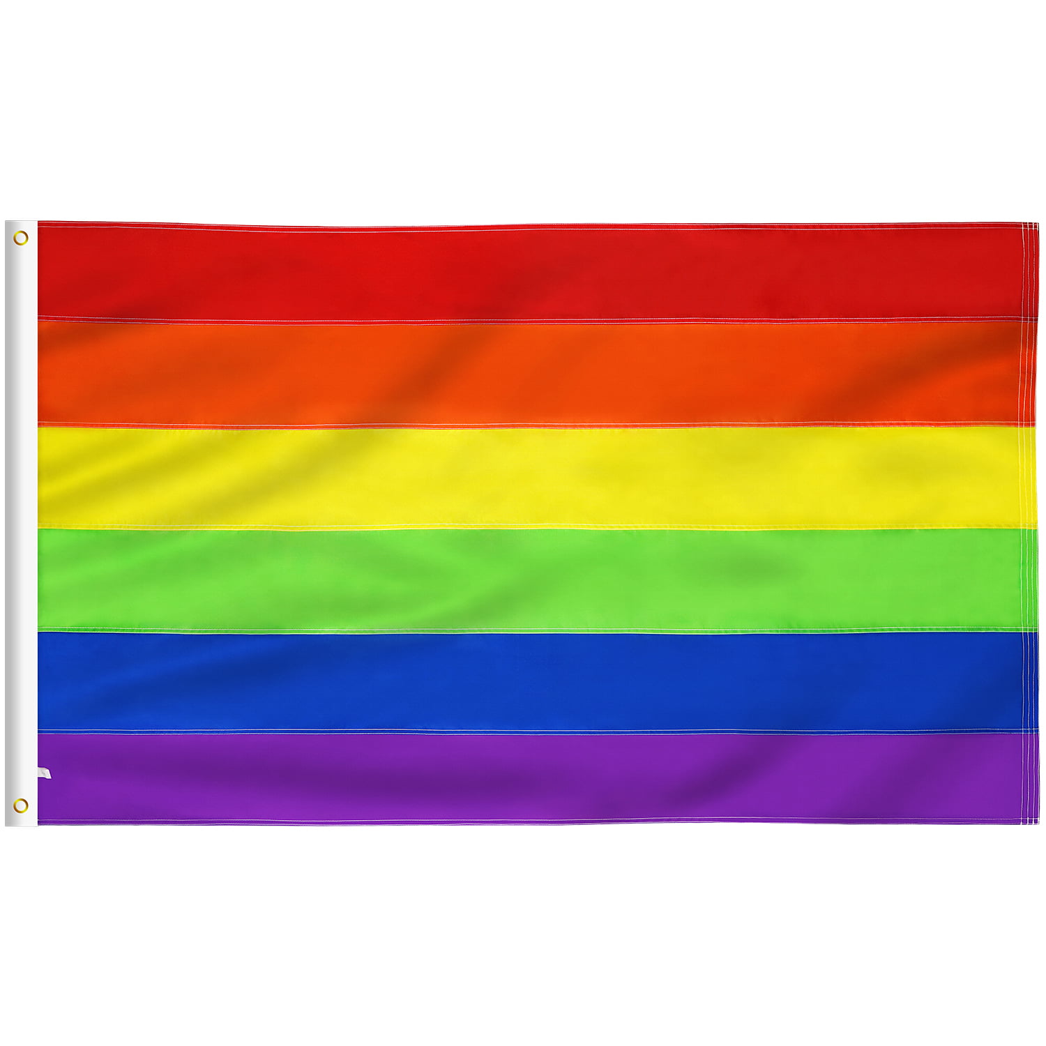 DANF Rainbow Flag 3x5 FT Gay Pride Lesbian Peace LGBT Printed Banner with Grommets Lesbian 