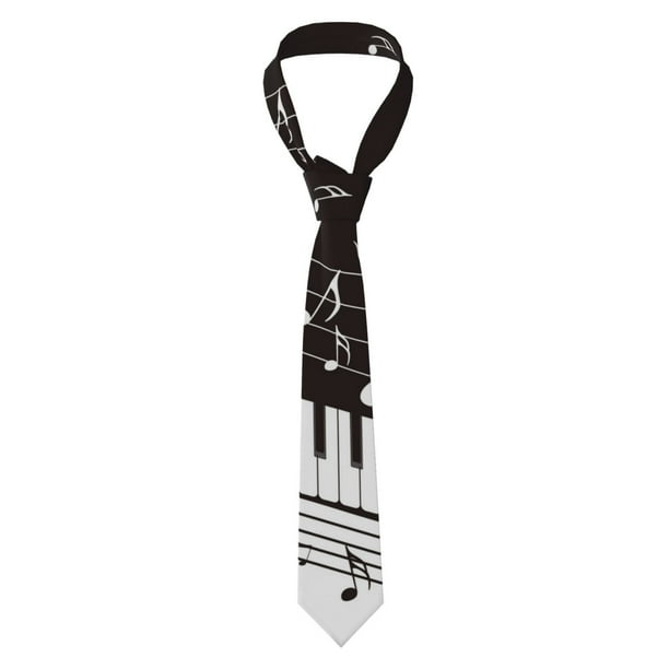 Balery Piano Keys With Musical Notes Corbata Clásica de Seda para Hombre, Corbata Tejida Jacquard, Corbatas Formales para Negocios y Bodas
