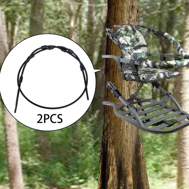 Cables de repuesto para Treestand para escalar, alambre galvanizado, equipo resistente ajustable, correa negra para Treestand, Cables para soporte de 2 paquetes shamjiam Cables de repuesto