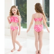 2026 Girls Swimming Mermaid Tail Sets Kids Mermaid Swimsuit Beawear 3-12Years