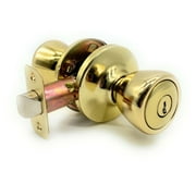 Vault Locks Keyed Alike Entry Door Knob Lock Set, Polished Brass, Adjustable Backset, 1-Piece 5-Pack