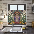 thumbnail image 4 of Yayeee Kitchen Curtains Tier Pair Light Filtering 27"x24" Rod Pocket Short Cafe Window Panel, White Floral Garden, 4 of 7