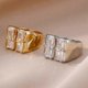 thumbnail image 5 of Irregular Square Zircon Rings For Women Stainless Steel Geometric Opening Ring Trend Wedding Party Fashion Jewerly Gift 2024, 5 of 5