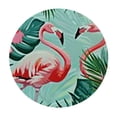 thumbnail image 4 of BANET  Pink Flamingo Table Cloth Tropical Flowers Palm Tree Leaves Birds Pineapple Exotic Round Tablecloth  for Dining Room, Party, Banquet 38"-42, 4 of 8
