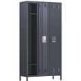 thumbnail image 5 of SUPEER  Metal Storage Locker Cabinet for School Office Gym Bedroom, 3 Doors Metal File Cabinet Storage Chests for Employees, Industrial Storage Locker with 6 Shelves, Assembly Required (Dark Gray), 5 of 7