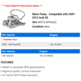 thumbnail image 2 of Water Pump - Compatible with 2009 - 2012 Audi Q5 2010 2011, 2 of 2