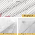 thumbnail image 4 of No Hook Pink Purple Striped Shower Curtain with Snap in Liner Set, Abstract Modern Geometric Stripes Waterproof Fabric Bathroom Curtains with See Through Top Window, Hotel Style Modern 66 x 72 Inch, 4 of 9