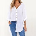 thumbnail image 2 of TAIAOJING Women's Long Sleeve Casual Tops Loose Button Long Dress Cotton Ladies Tops T-Shirt Casual Cute Shirts, 2 of 6