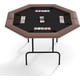 thumbnail image 2 of Historyli Mesa de póker octagonal plegable profesional para 8 jugadores, impermeable, con reposabrazos acolchado de fieltro negro y 8 portavasos. Juego en casa., 2 of 8