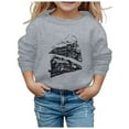 thumbnail image 2 of Hiijoy Kids Graphic Sweatshirt Boys Girls Train Print Crewneck Long Sleeved Pullover Top, 2 of 3