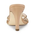 thumbnail image 3 of BLISSFUL STEP Women's Rhines Decor Stiletto High Heel Mule Sandals Nude 11, 3 of 9