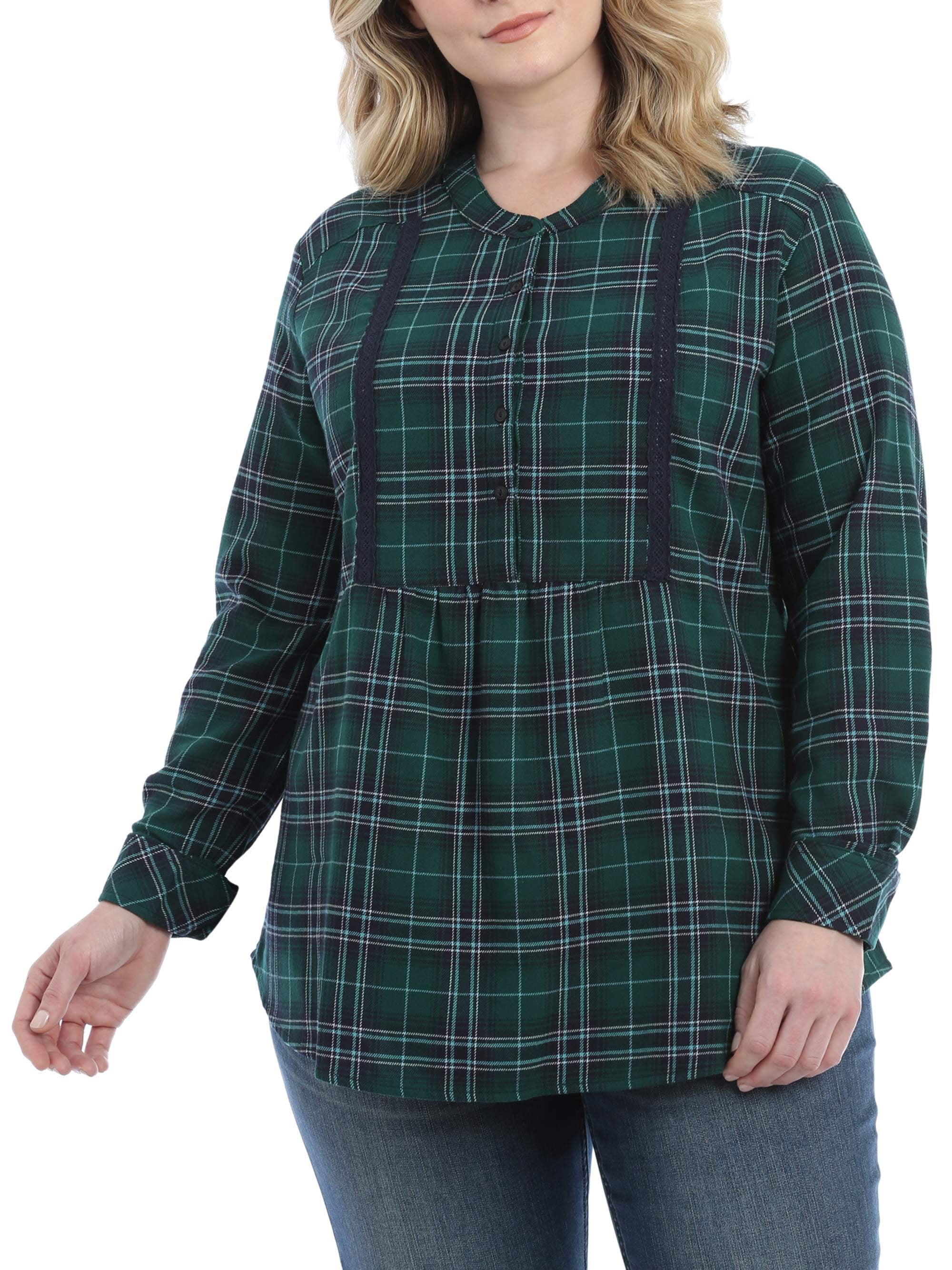 Lee Riders Women's Plus Long Sleeve Flannel Tunic