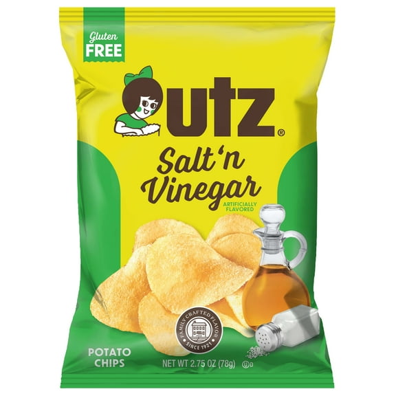 Utz Salt & Vinegar Potato Chips, 2.75 oz On-the-Go Bags, 14 Count Pack