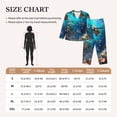 thumbnail image 4 of Lsque Underwater Fish Turtle Pattern Long Sleeve Pajama Set for Women - Soft 2-Piece Sleepwear and Loungewear Set with Pockets, Comfy Nightwear-Large, 4 of 7