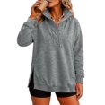 thumbnail image 5 of Dqueduo Womens Oversized Sweatshirts with Snap Button Henley Collar Soft Fleece Pullover Tops Fall Winter Clothes 2026 Cute Fashion Outfits, 5 of 8
